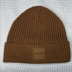Coach Tan Knit 100% Wool Beanie